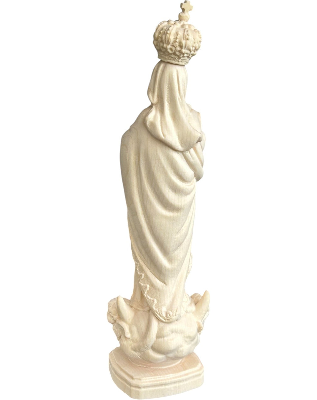 Estatua Virgen de Sameiro de Madera Tallada de Val Gardena Policromada
