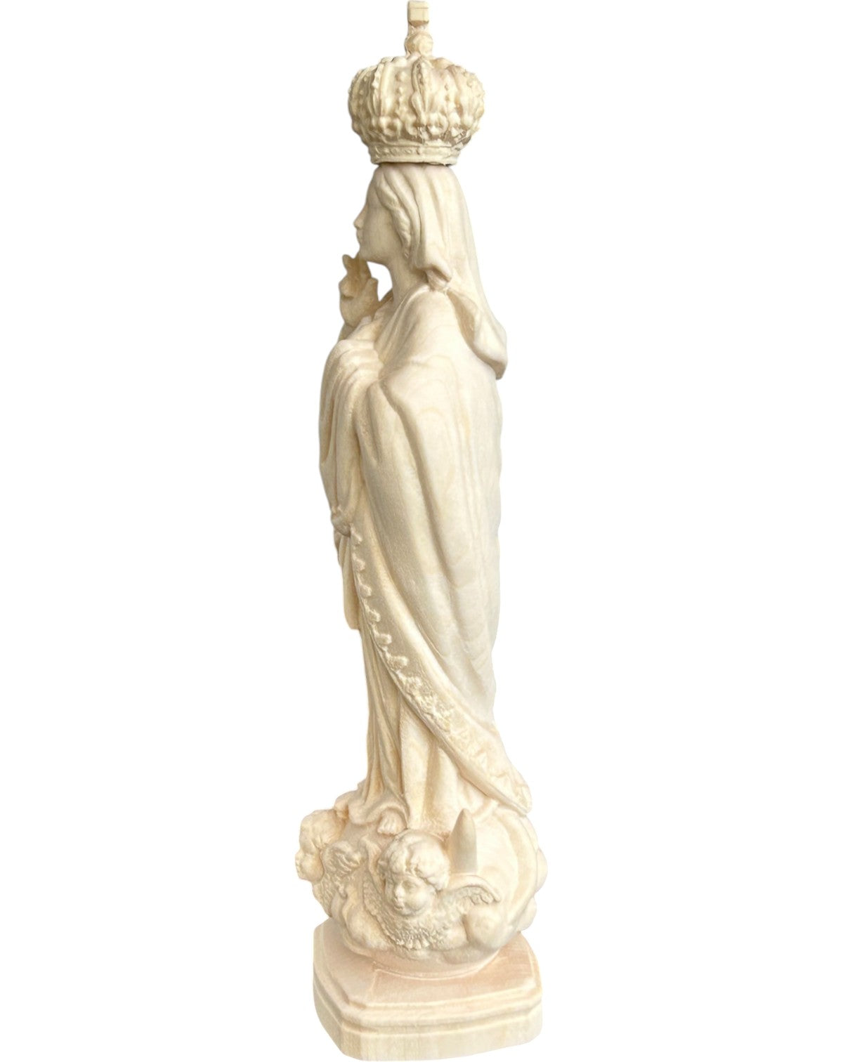 Estatua Virgen de Sameiro de Madera Tallada de Val Gardena Policromada