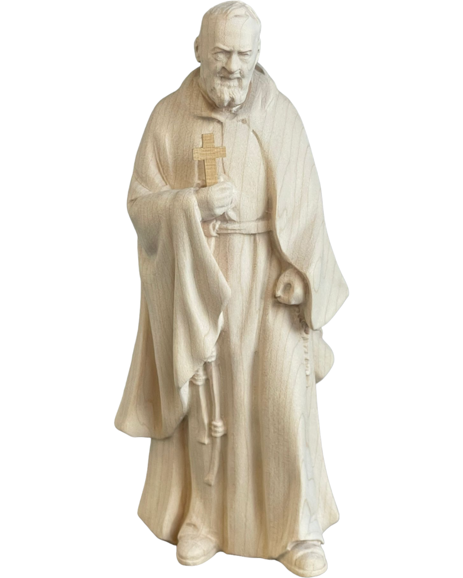 Sculpture en bois d'érable de Padre Pio