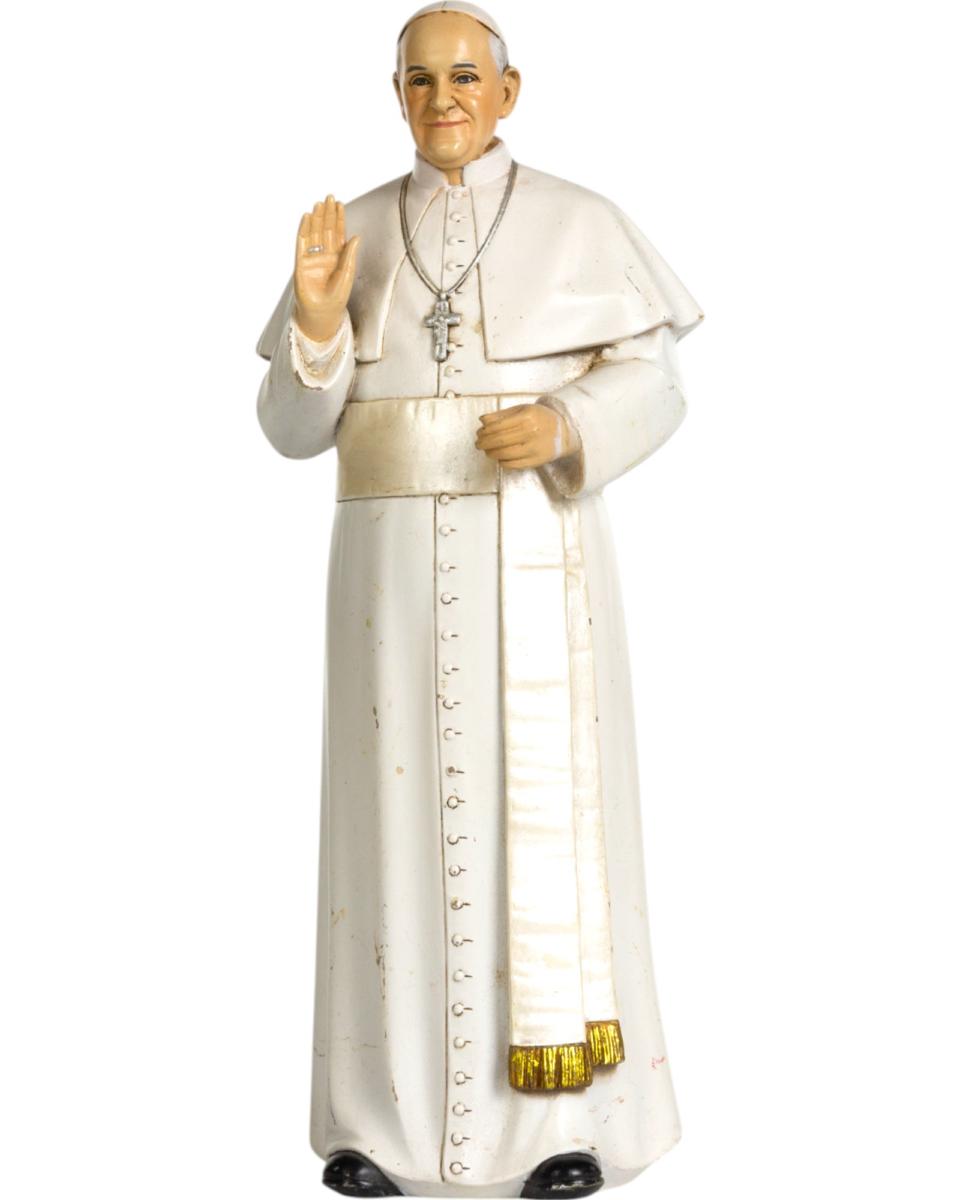 Statue en bois du Pape François