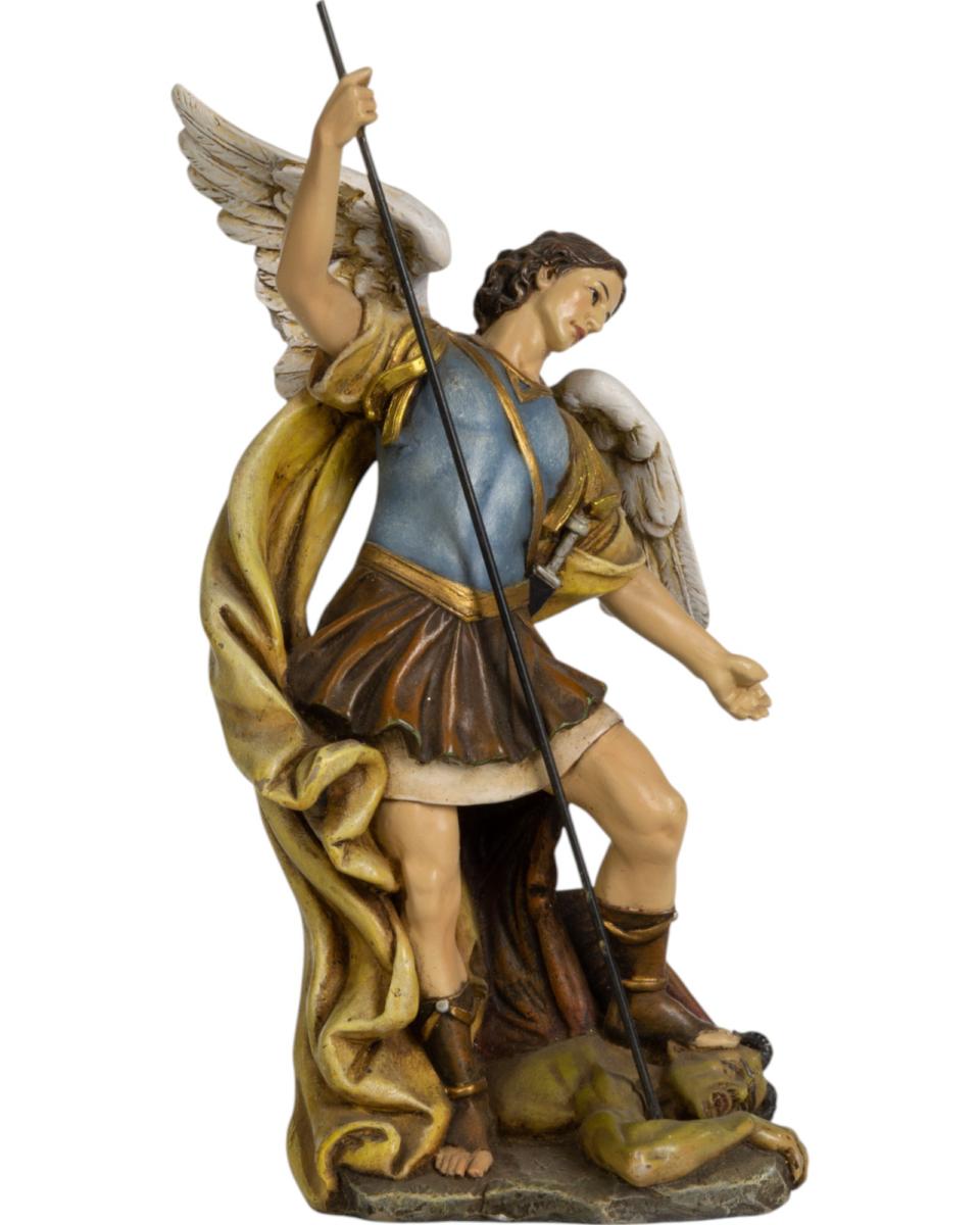 Saint Michel Archange saint diable en bois résine
