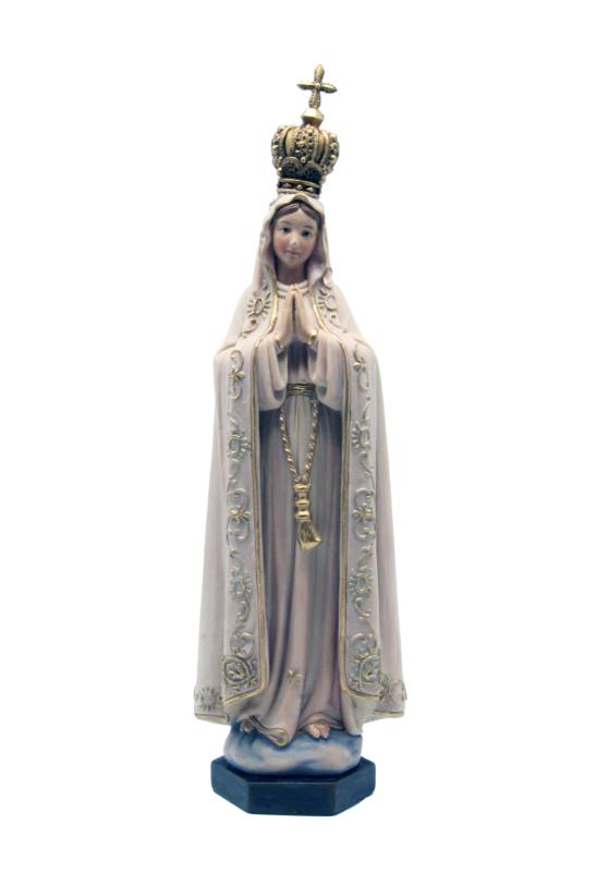 Madone de Fatima avec couronne en pulpe de bois