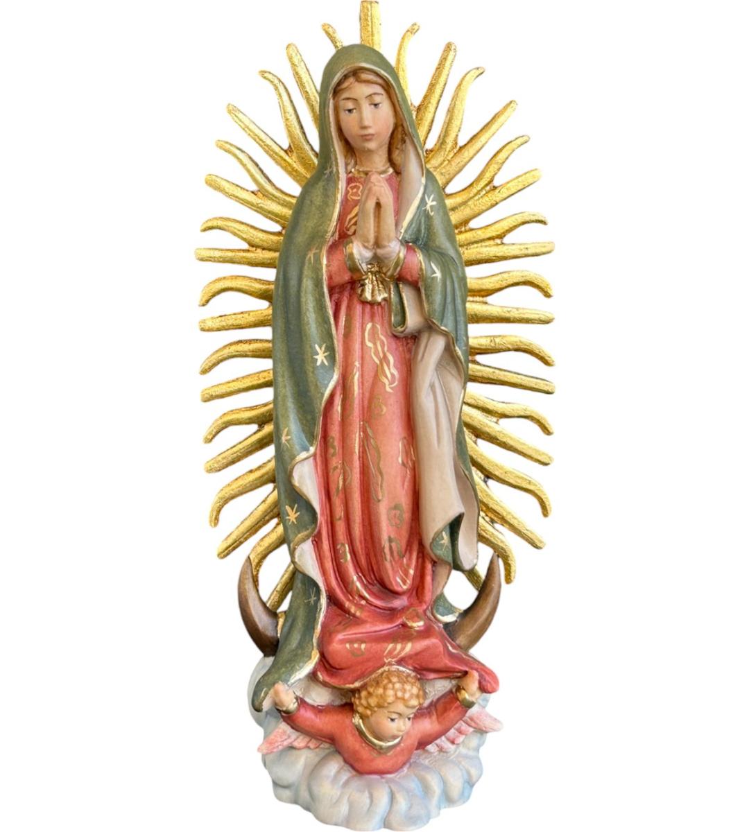 Madonna von Guadalupe aus Holz - mit Ölfarben lasiert