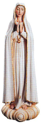 Madonna von Fatima in Holz - mit Ölfarben lasiert