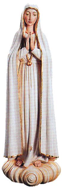 Madonna von Fatima in Holz - mit Ölfarben lasiert