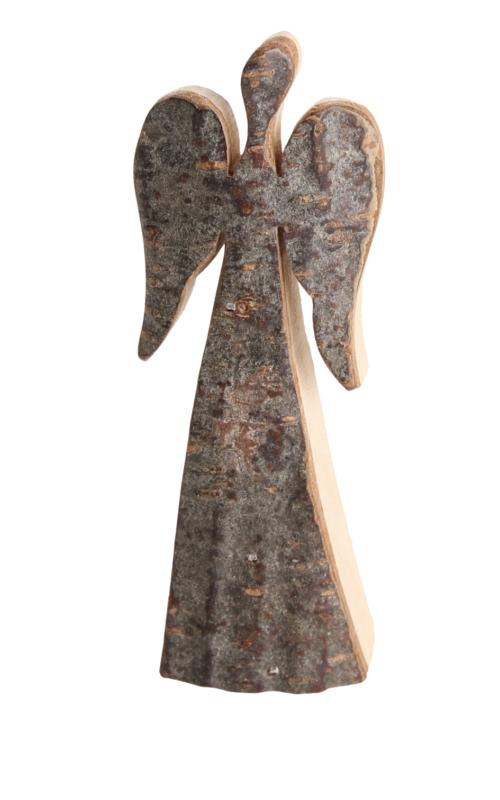 Schutzengel Rinde 9 cm aus Holz