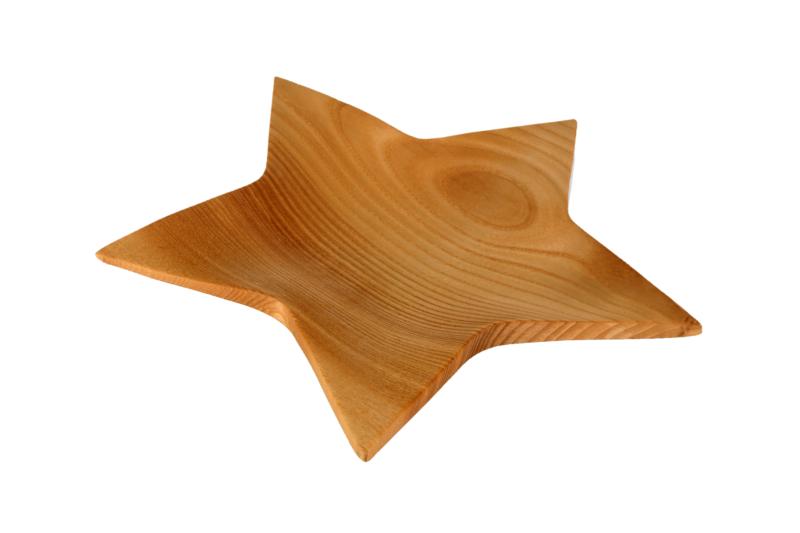 Sternschale aus Apfelholz 23 x 23 cm