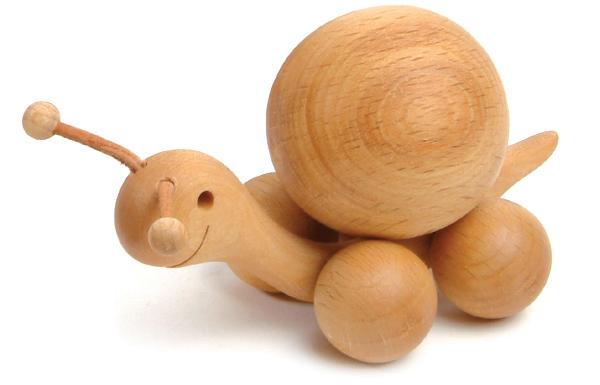 Escargot en bois avec balle