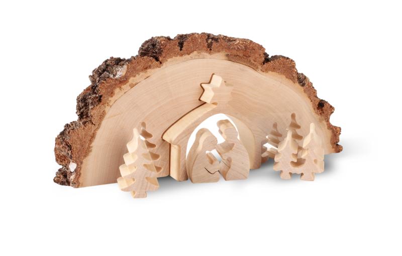Crèche en bois naturel