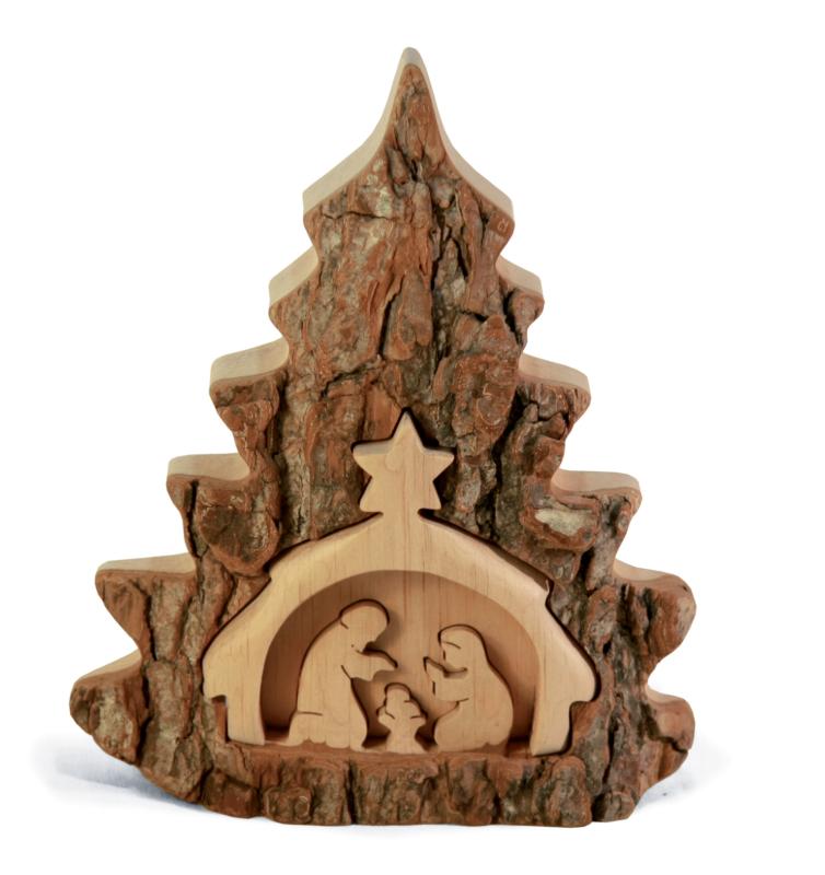Krippenbilder aus Baumrinde aus Holz 16 cm x 13 cm