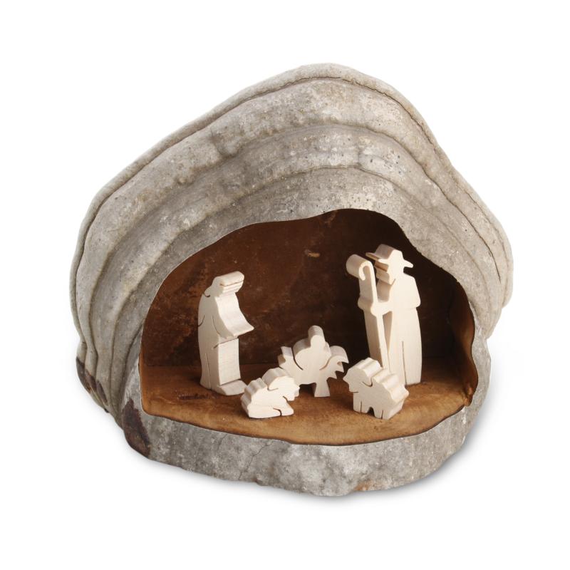 Nativité en bois 13 x 14,5 cm