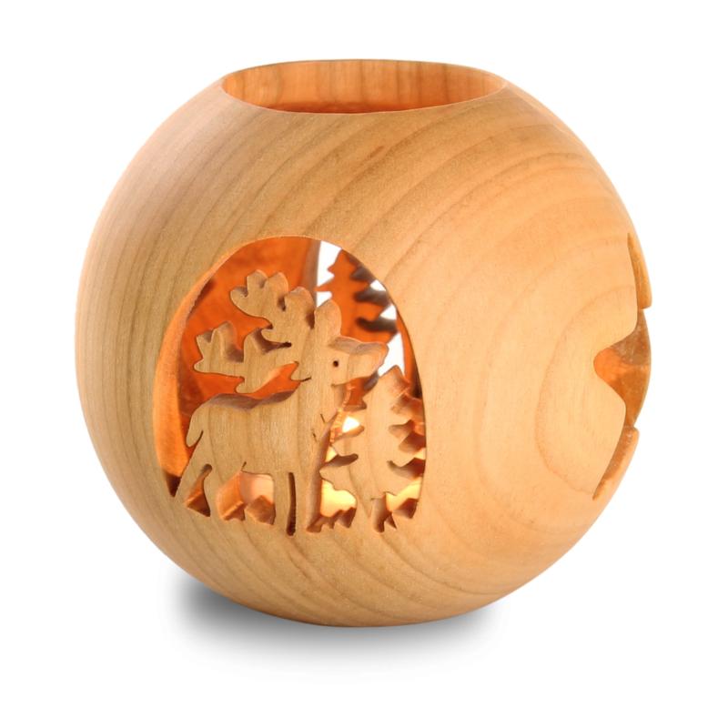 Lanterne avec motif en bois