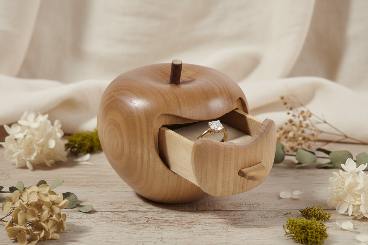Apple Drawer wood carved