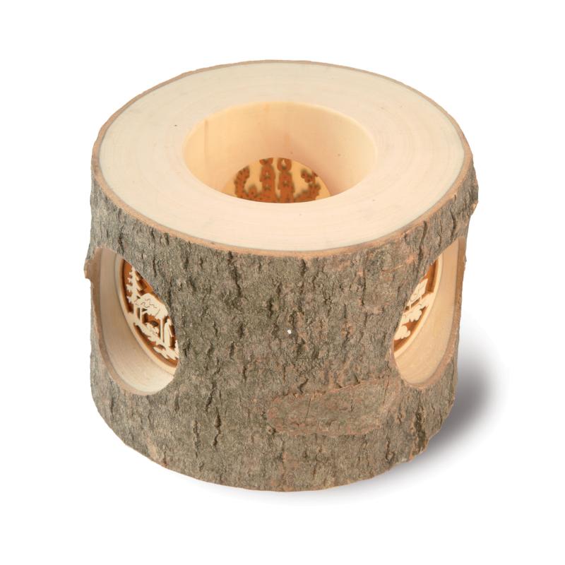 Bougeoir tronc en bois