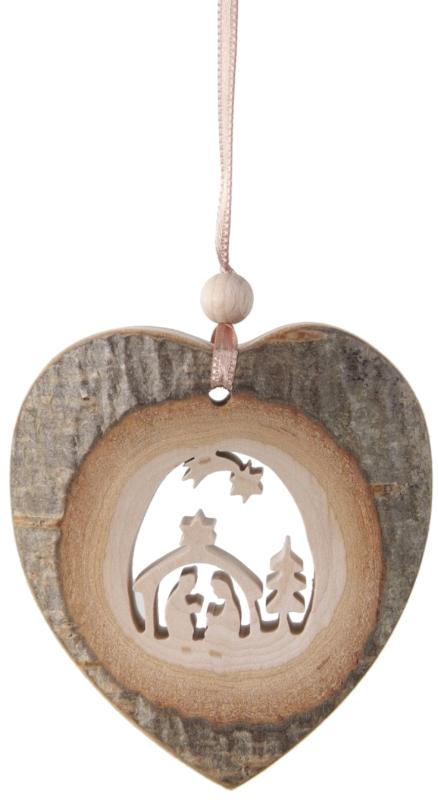 Coeur en bois à suspendre