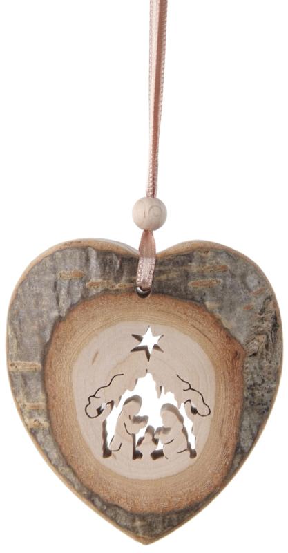 Coeur en bois à suspendre