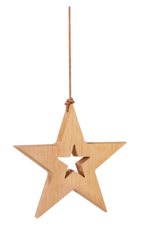 Holzstern in Stern - Ohne Lederband