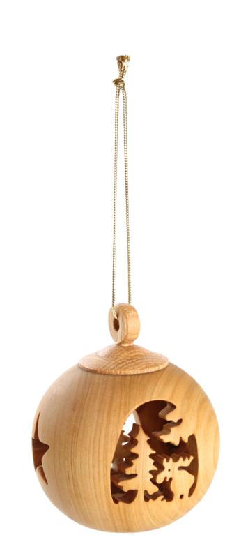 Boule de Noël avec rennes dans les bois