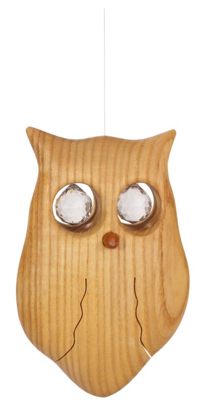 Eule aus Holz mit Swarovski