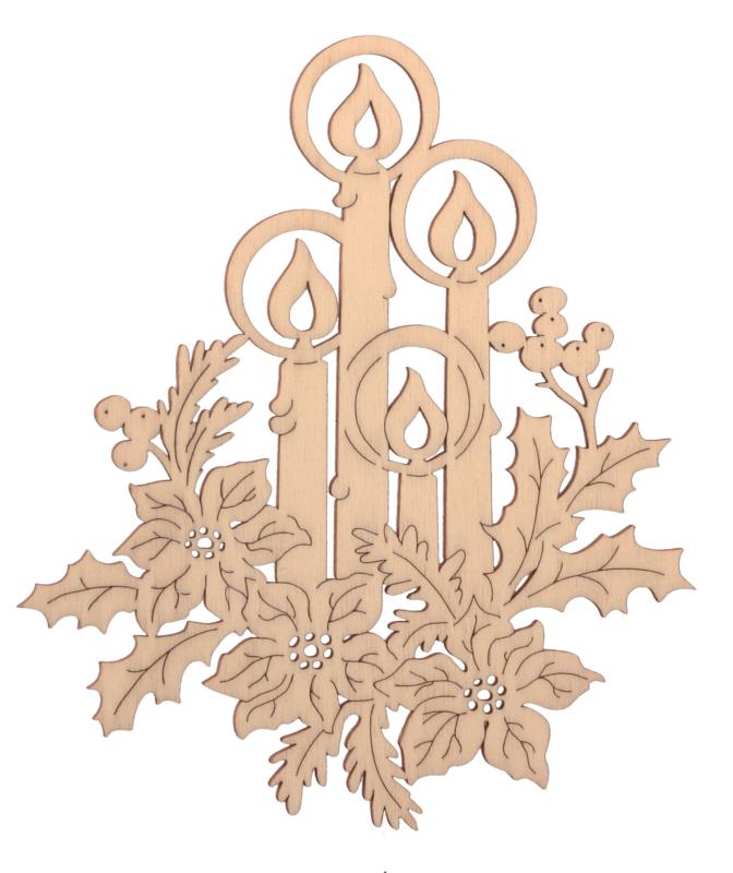 Filigran Fenster Schmuck aus Holz 15 x 17 cm