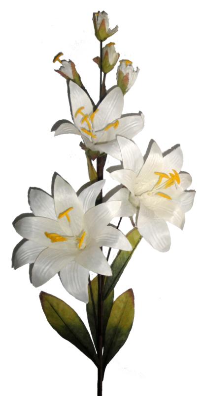 Lys blancs en copeaux de bois
