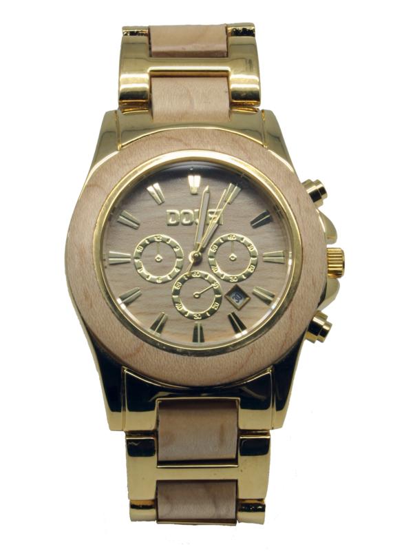 Montre en bois et or, Heron