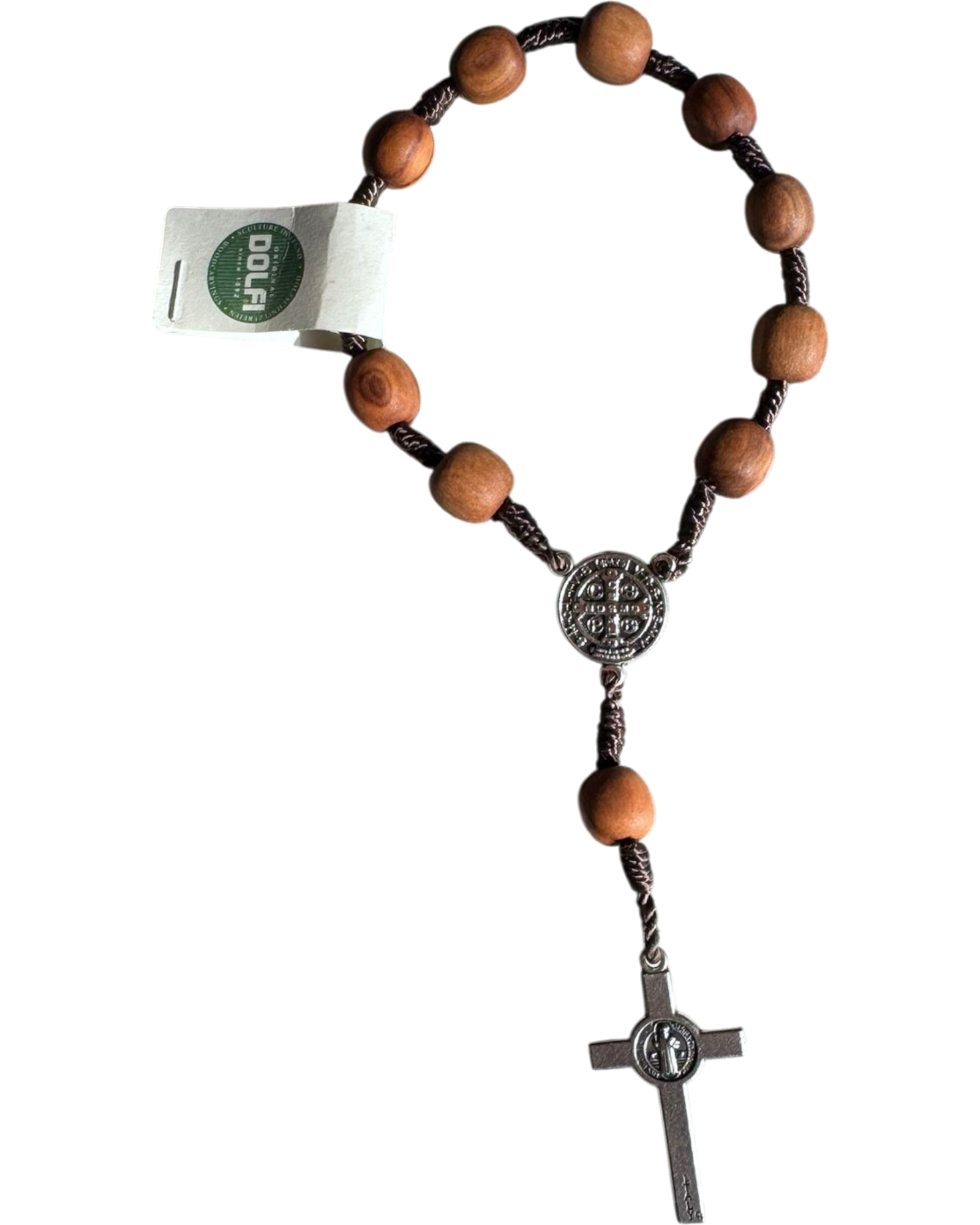 Olive Wood Rosary Decade with Divine Mercy Medal