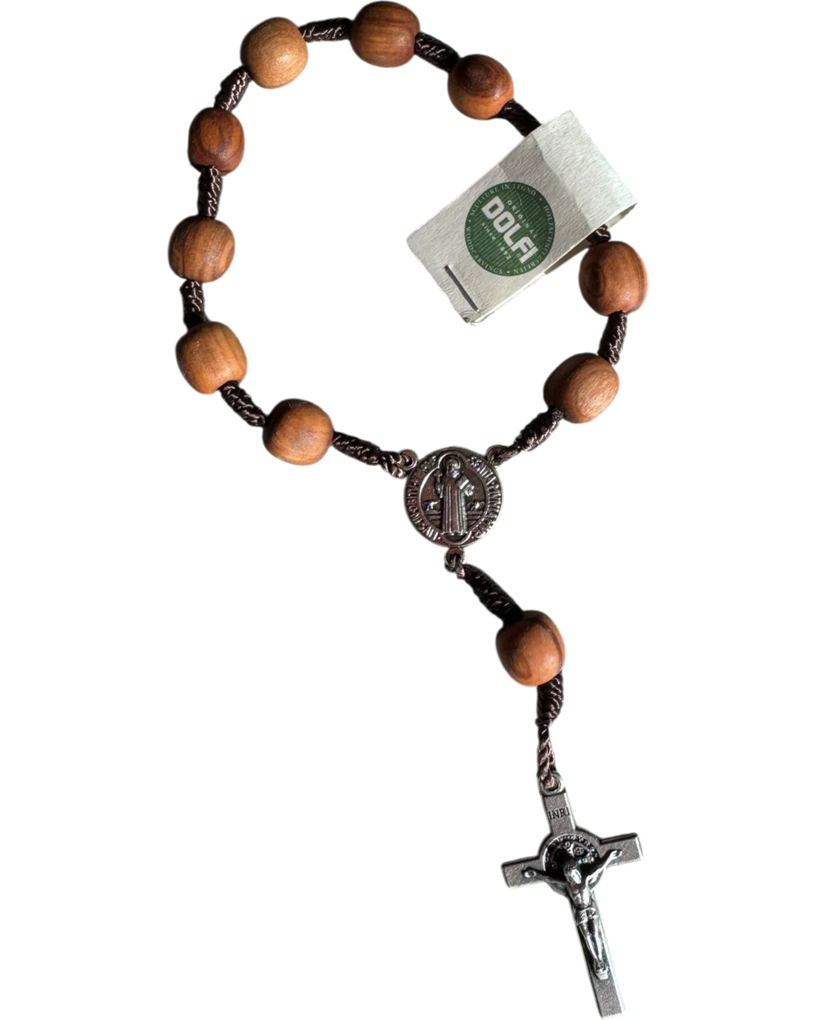 Olive Wood Rosary Decade with Divine Mercy Medal