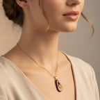 Collar Gota de Madera y Swarovski