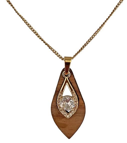 Handcrafted Walnut Wood Drop Necklace