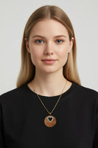 Wooden Necklace with Heart and Sparkle | Special Gift