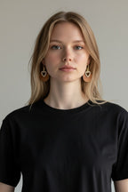 Pendientes de Madera con Corazón y Brillantitos