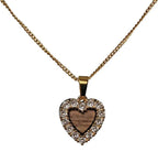 Walnut Wood Heart Necklace with Swarovski Crystals | Natural Radiance