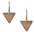 Pendientes Triangulares de Madera de Nogal | Diseño Geométrico