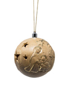Boule de Noël en bois sculptée avec led