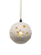 Boule de Noël en bois sculptée avec led