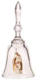Cloche en cristal avec une crèche en bois