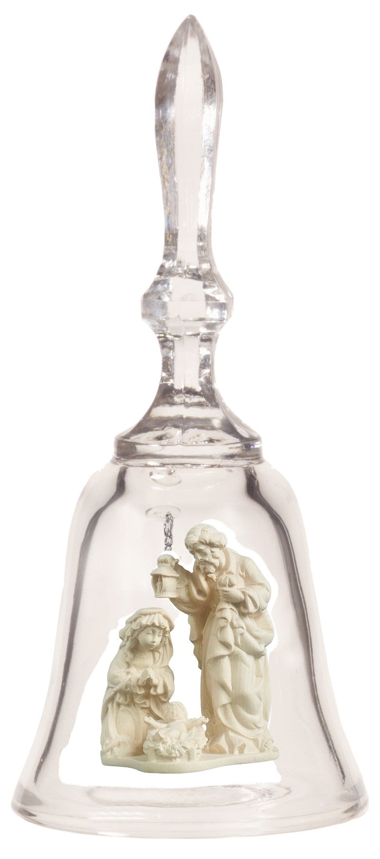 Cloche en cristal de Noël avec une crèche