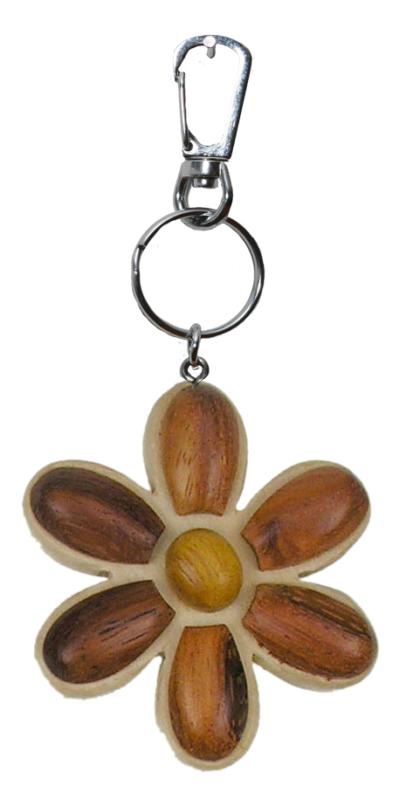Porte-clés fleur en bois