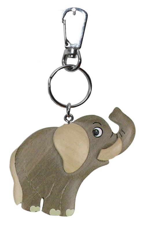 Porte-clés éléphant en bois