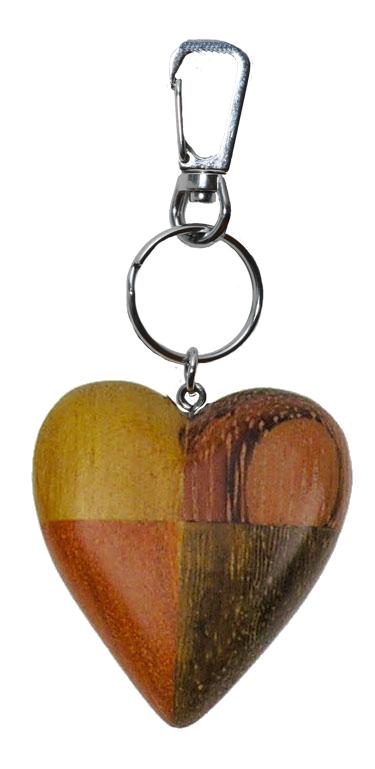 Porte-clés coeur en bois