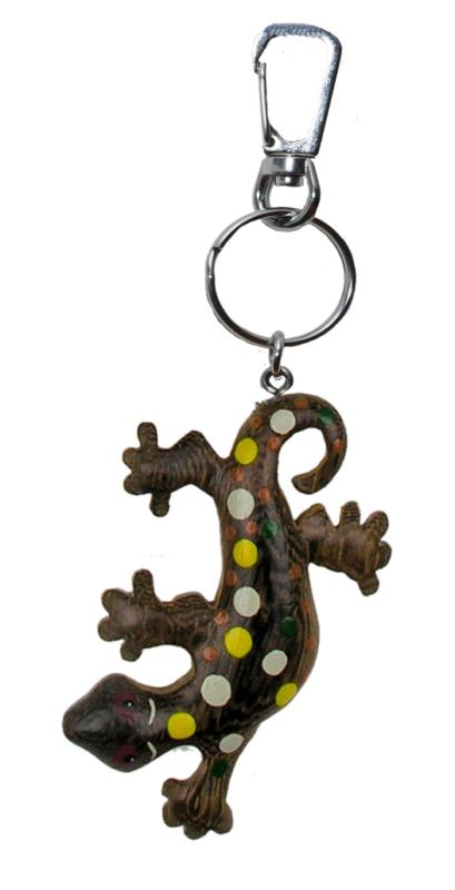 Porte-clés gecko en bois