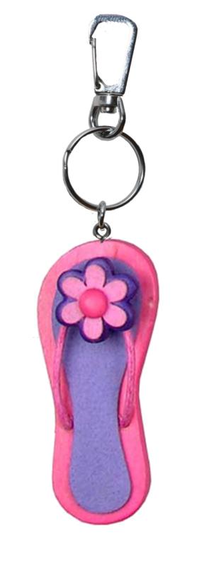 Porte-clés tong rose