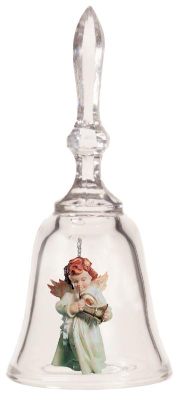 Cloche en cristal avec ange et trompette
