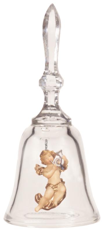 Cloche en cristal avec ange volant et cor