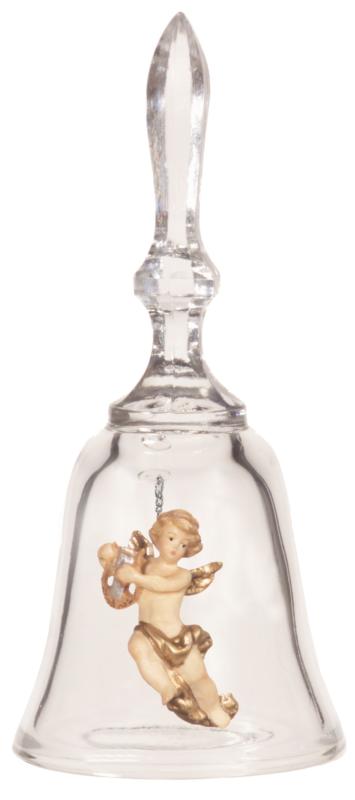 Cloche en cristal avec un ange et une lyre
