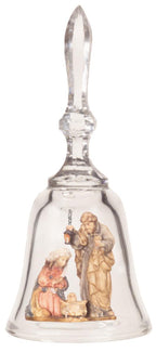 Cloche cristal avec petite crèche bois