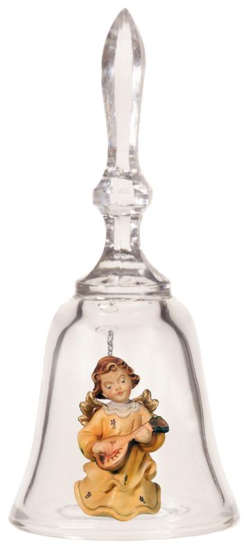 Cloche en cristal avec ange et guitar