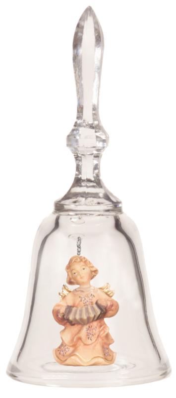 Cloche en cristal avec ange et accordéon enchanteur