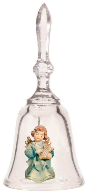 Cloche en verre avec un ange jouant de la lyre
